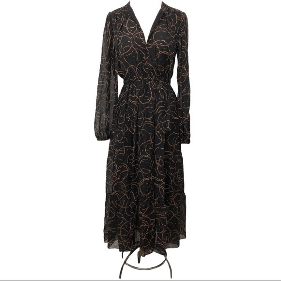 A.L.C. Marlowe Long Sleeve Silk Blend Maxi Dress 0 NWT - Picture 5 of 12